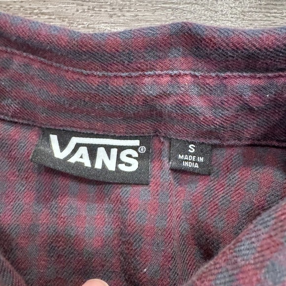 Vans‎ Shirt Mens Small Red Flannel Button Up Skater Outdoor Double Pocket Skate - Picture 6 of 11